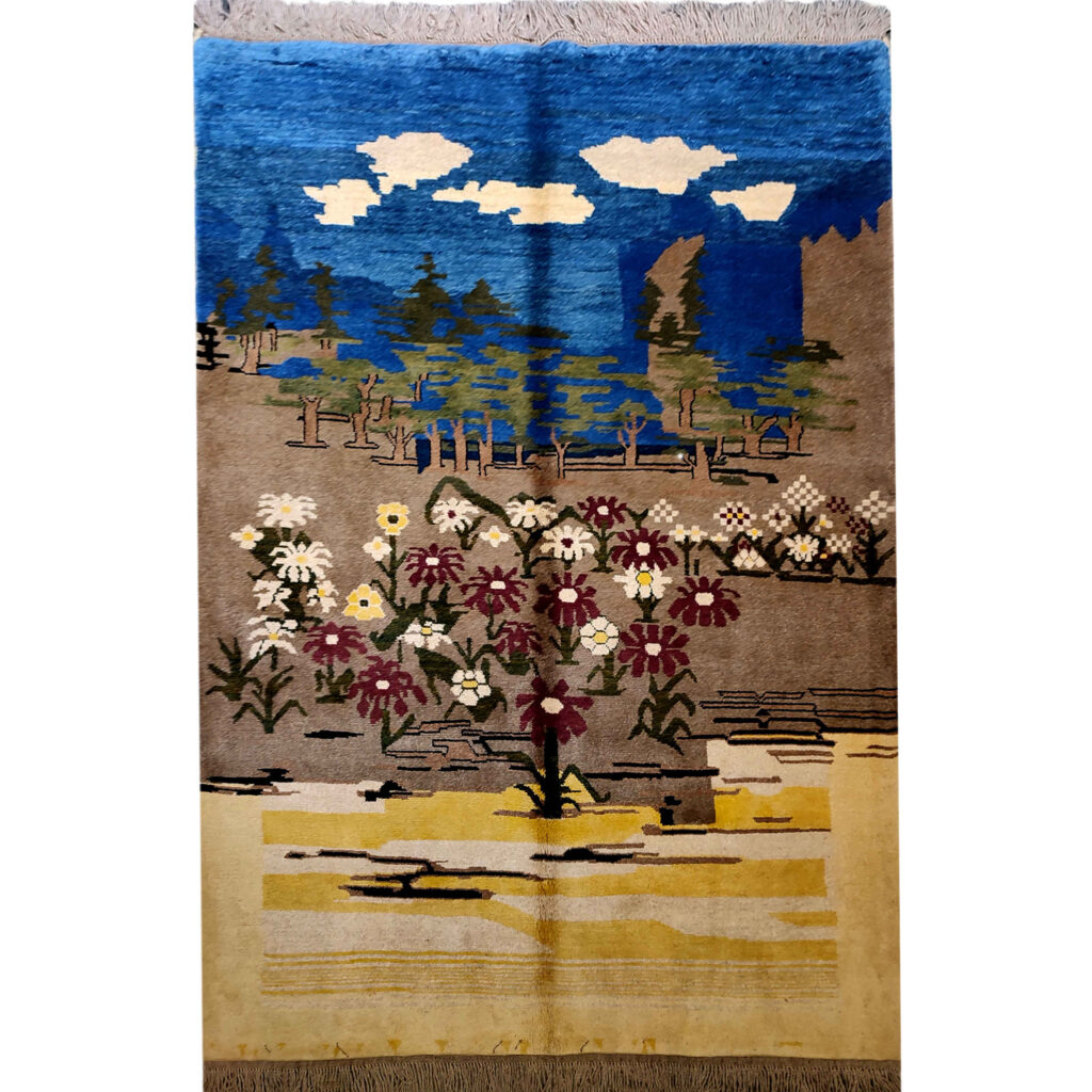 Tapis Gabbeh Persan en laine authentique tissé à la main à Shiraz, jungle