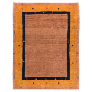 Tapis Gabbeh Persan en laine authentique tissé à la main dans le Fars, bordé