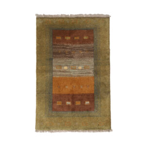 Tapis Gabbeh Persan en laine authentique tissé à la main dans le Fars, géométrique