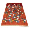 Tapis Gabbeh Persan en laine tissé à la main dans le Fars, géométrique rouge brique
