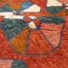 Tapis Gabbeh Persan en laine tissé à la main dans le Fars, géométrique rouge brique