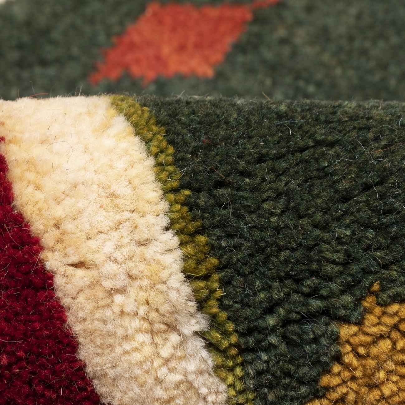 Tapis Gabbeh Persan en laine tissé à la main dans le Fars, géométrique