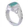 Bague en Argent avec Émeraude Verte Persane pour Homme Fabriquée à la Main AM_4742