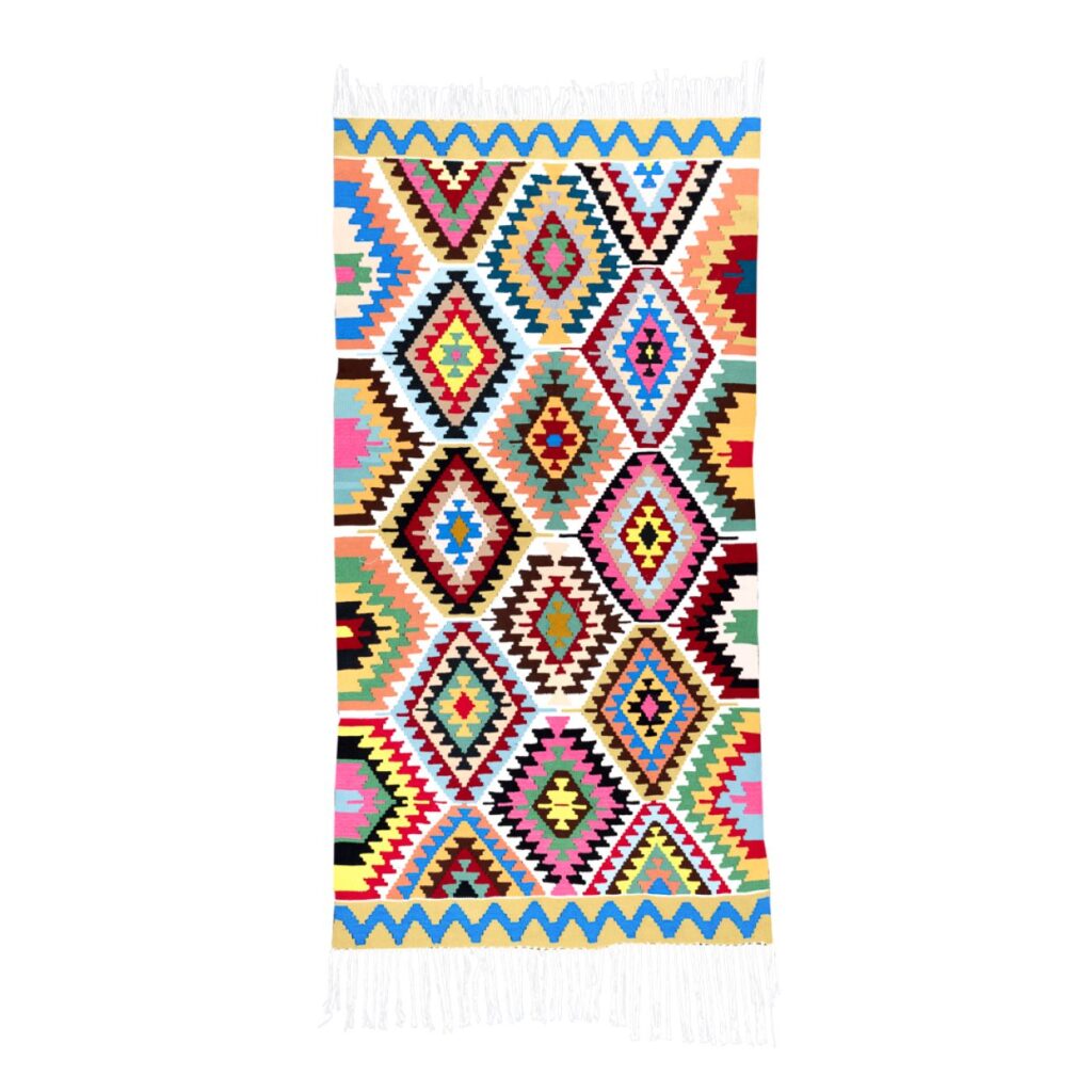 Tapis Kilim Persan tissé à la main à Ardabil, Qashqai