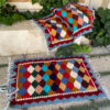 Tapis Kilim Persan en laine tissé à la main à Ardabil, géométrique Qashqai
