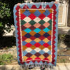Tapis Kilim Persan en laine tissé à la main à Ardabil, géométrique Qashqai