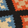 Tapis Kilim Persan en laine tissé à la main dans le Fars, géométrique Qashqai