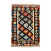 Tapis Kilim Persan en laine tissé à la main dans le Fars, géométrique Qashqai