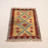 Tapis Kilim Persan en laine tissé à la main dans le Fars, Qashqai jaune