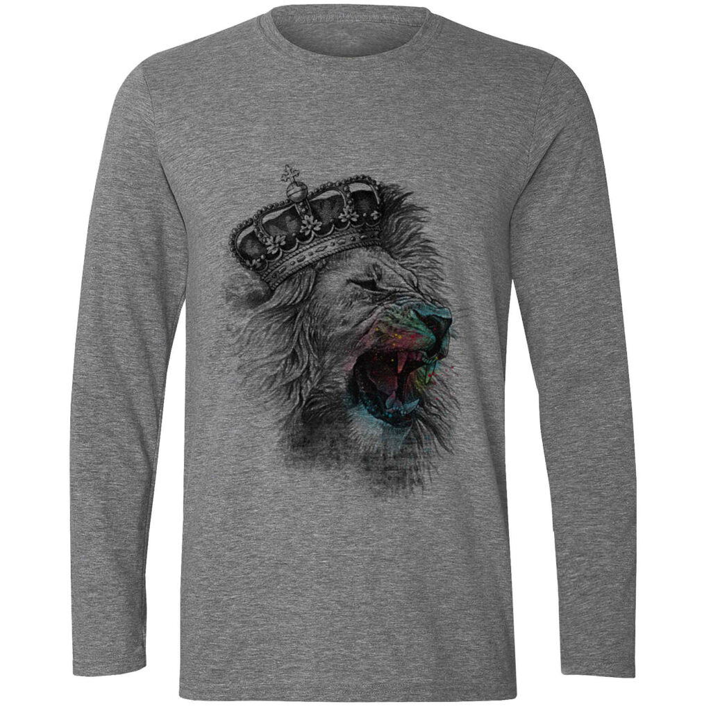 T-shirt à manches longues persan avec design lion pour hommes