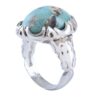 Bague Modèle Empire en Argent Persan avec Turquoise de Neyshabur pour Homme