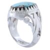 Bague Modèle Œil en Argent Persan avec Turquoise de Neyshabur pour Homme