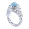 Bague Modèle Montagne en Argent Persan avec Turquoise de Neyshabur pour Homme
