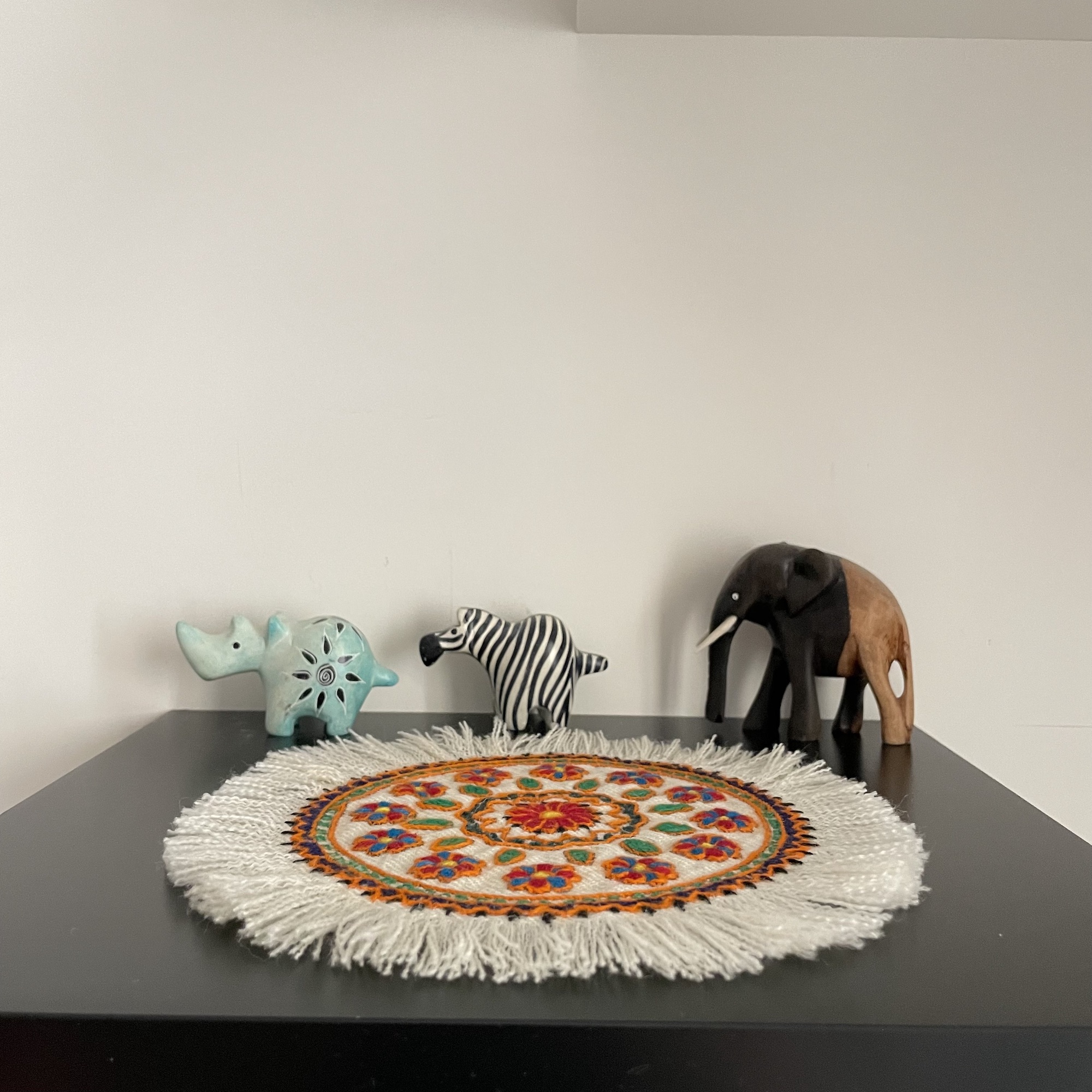 Nappe Persane Pateh à Kerman Art de Broderie Artisanale Florale