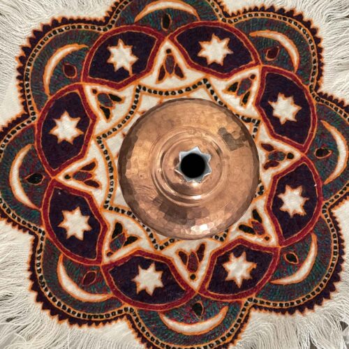 Nappe Persane Pateh à Kerman Art de Broderie Artisanale Mandala