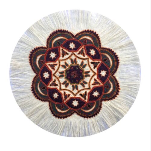Nappe Persane Pateh à Kerman Art de Broderie Artisanale Mandala