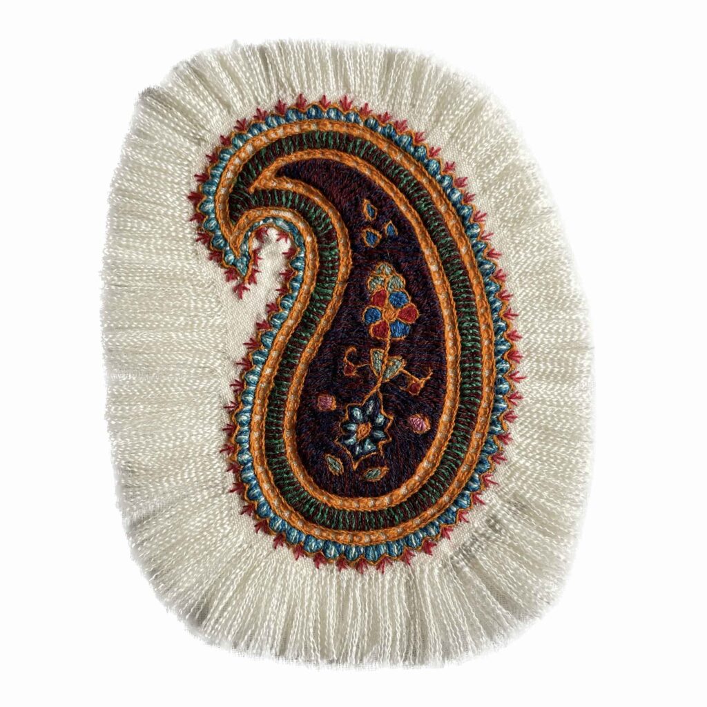 Nappe Persane Pateh à Kerman Art de Broderie Artisanale Paisley