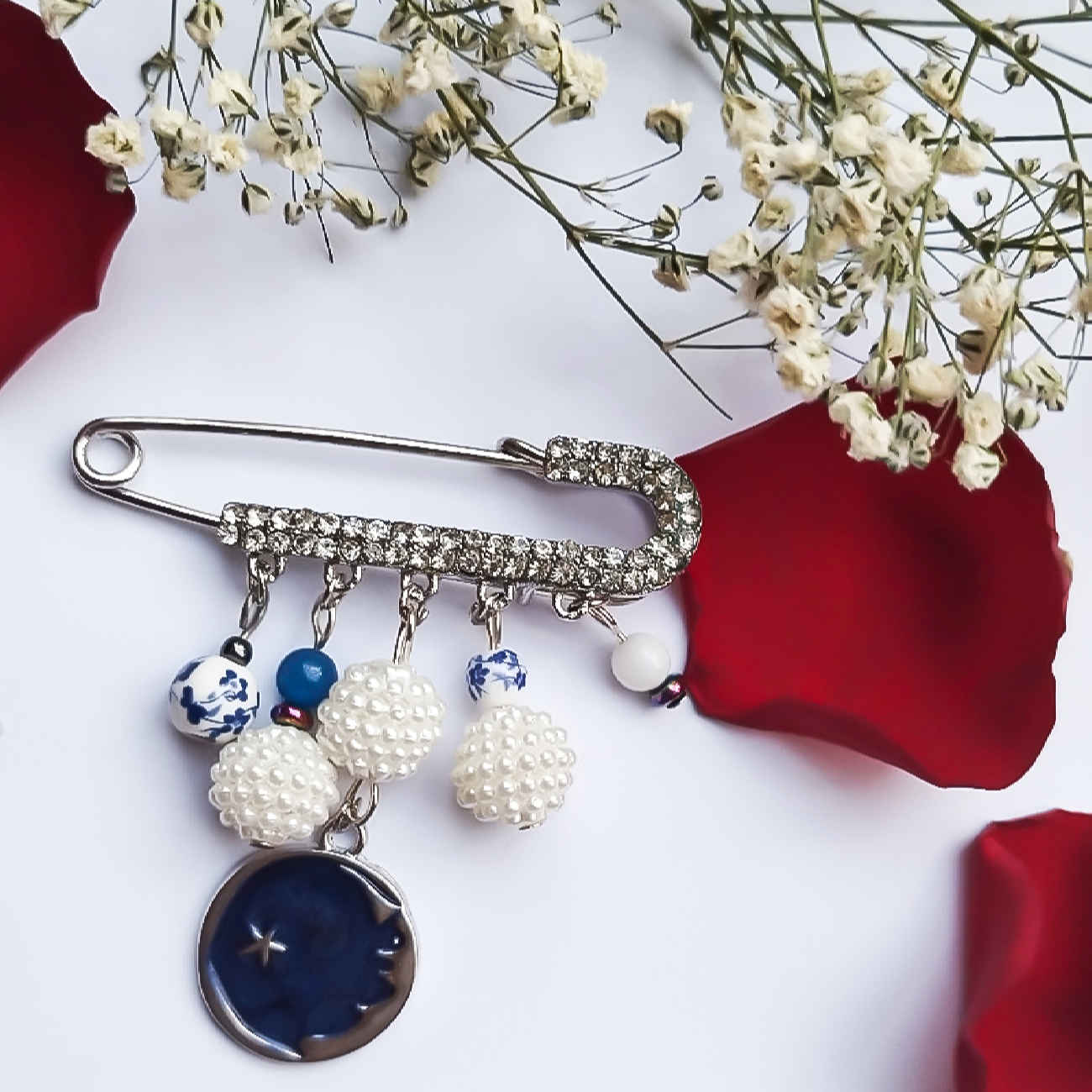 Broche de Sécurité pour Femmes avec Pierre d’Agate – Modèle Secret avec Propriétés Curatives