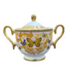 Service à thé en porcelaine victorienne avec motif papillon et floral, théière et soucoupe