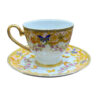 Service à thé en porcelaine victorienne avec motif papillon et floral, théière et soucoupe