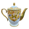 Service à thé en porcelaine victorienne avec motif papillon et floral, théière et soucoupe