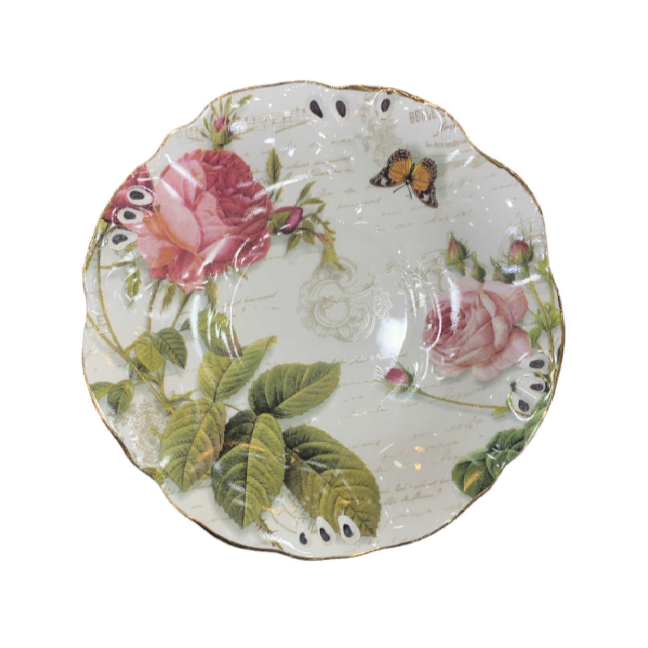 Service à thé en porcelaine victorienne avec motif floral, théière et soucoupe