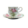 Service à thé en porcelaine victorienne avec motif floral, théière et soucoupe