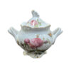 Service à thé en porcelaine victorienne avec motif floral, théière et soucoupe