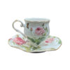 Service à thé en porcelaine victorienne avec motif floral, théière et soucoupe