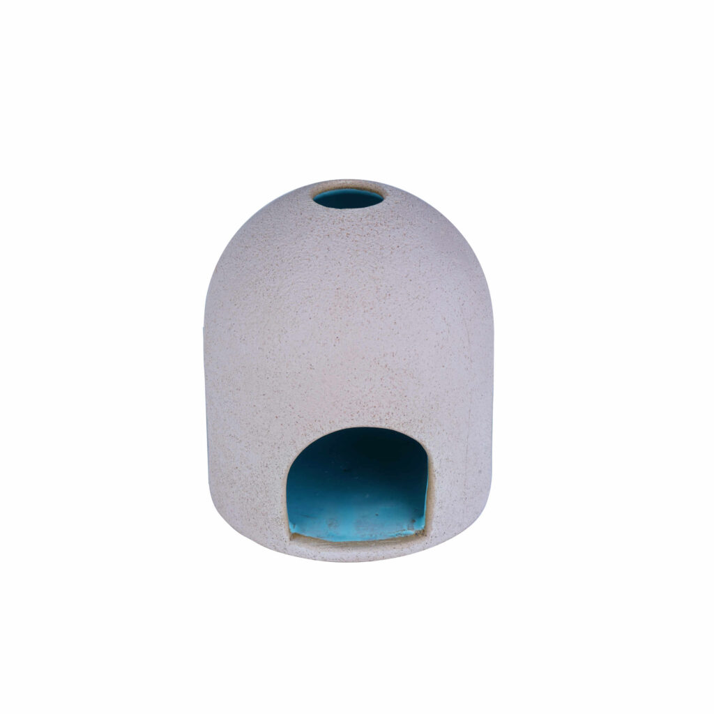 Bougeoir en poterie persane fait main avec design de dôme