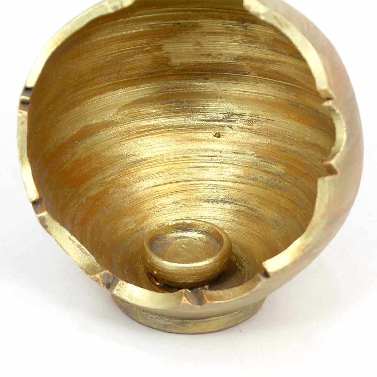 Bougeoir en poterie persane fait main avec design de sphère