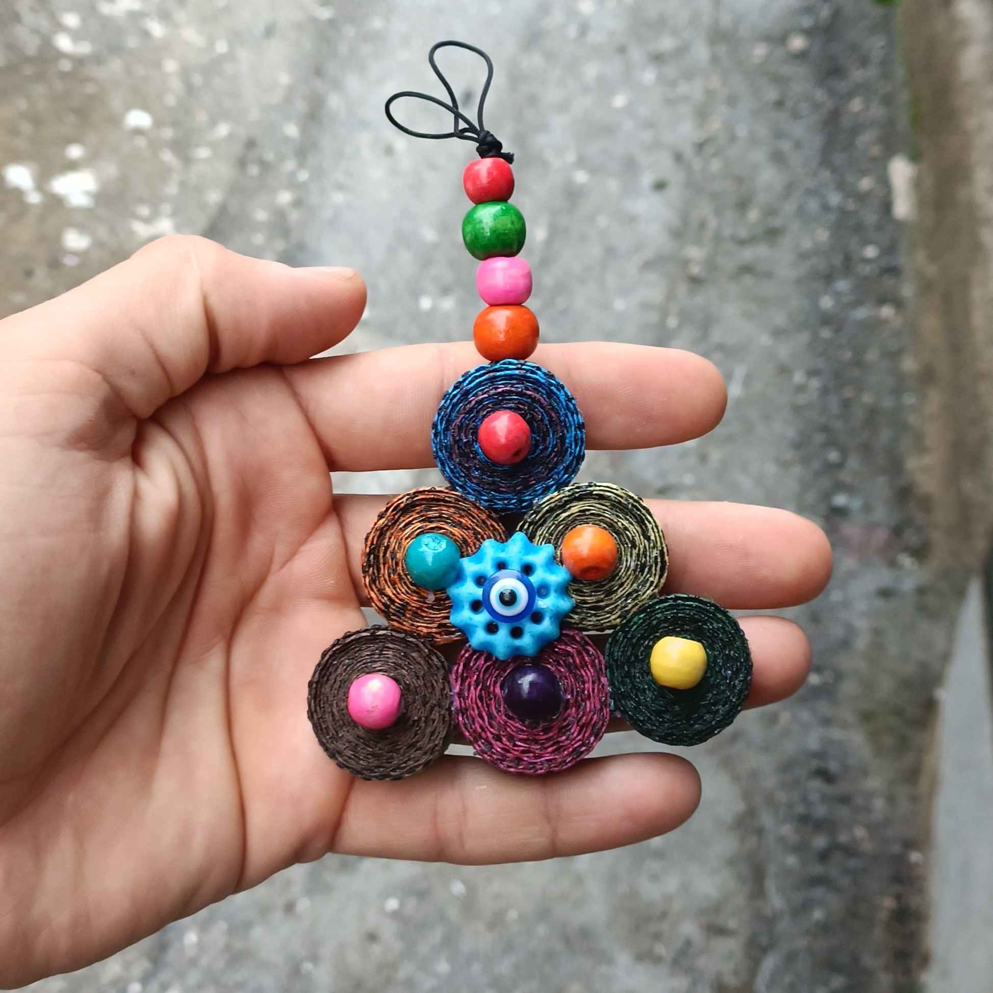 Amulette Murale Traditionnelle Persane Œil Turc Modèle Triangle