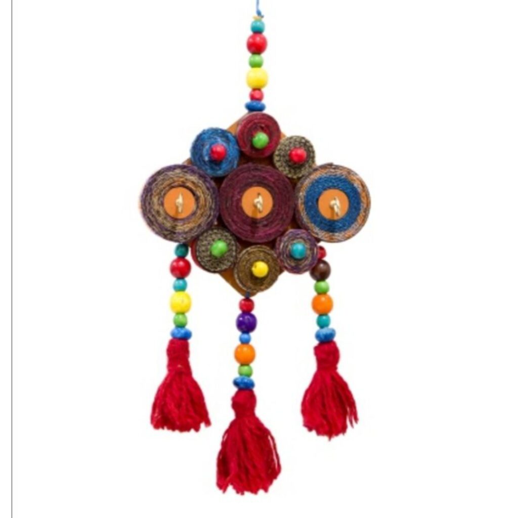 Porte-clés mural en laine persan fait main avec style traditionnel