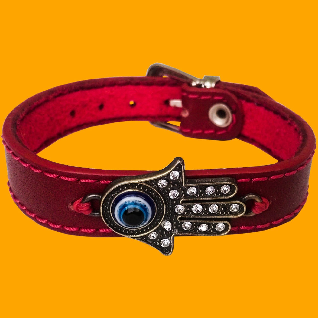 Bracelet en cuir persan – Motif Œil Turc