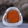 Bague en argent Aqeeq yéménite persane pour hommes - Modèle Palais fabriqué à la main