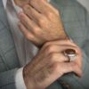 Bague en argent Aqeeq yéménite persane pour hommes - Modèle Palais fabriqué à la main