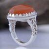 Bague en argent Aqeeq yéménite persane pour hommes - Modèle Palais fabriqué à la main