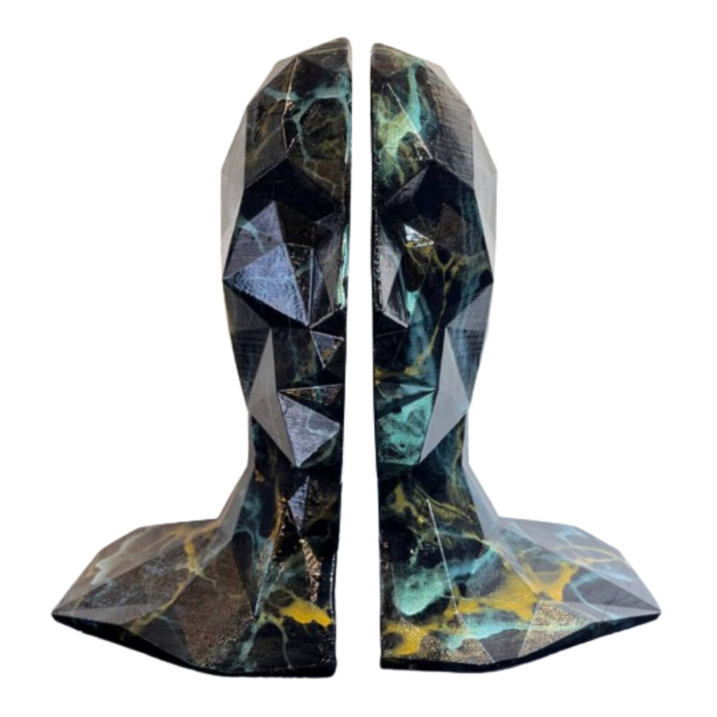 Serre-livres décoratif design tête humaine – adapté pour intérieurs artistiques