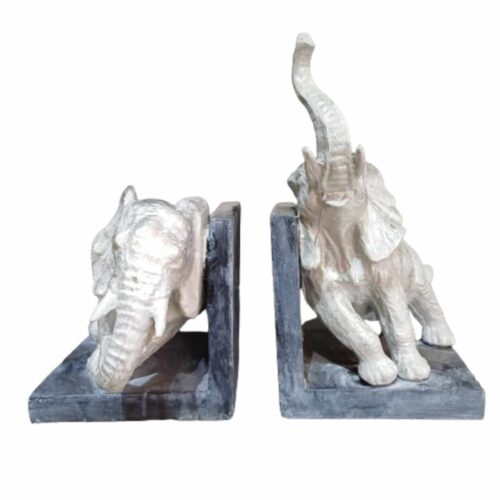Serre-livres décoratif design éléphant – idéal pour thèmes éclectiques ou safari