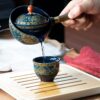 Service à thé en porcelaine japonaise avec théière pivotante à 360 degrés