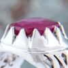 Bague en argent avec rubis rouge Élégance pour hommes, faite à la main