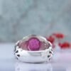 Bague en argent avec rubis rouge Élégance pour hommes, faite à la main