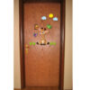 Autocollant mural amovible en bois pour chambre de bébé – Design girafe