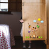 Autocollant mural amovible en bois pour chambre de bébé – Design girafe