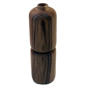 Vase à bourgeons décoratif rustique en bois massif naturel, fait main.