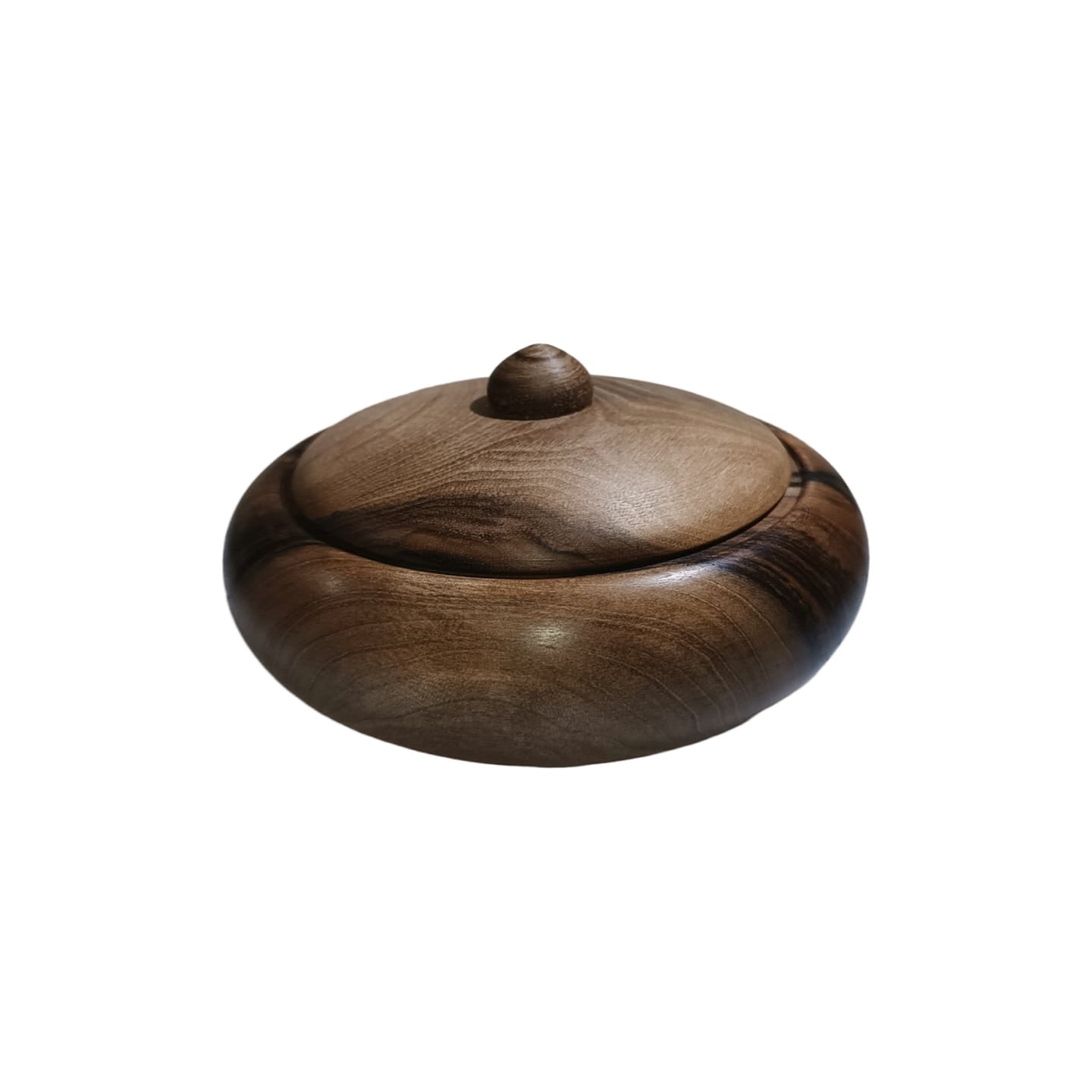Bol à sucre en bois fait main avec couvercle - Style rustique