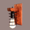 Applique murale en bois rustique avec design en spirale métallique industriel