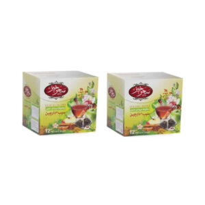 Saharkhiz Mélange de Thé Herbal Pomme et Cannelle – Pack de 12 (4 paquets)