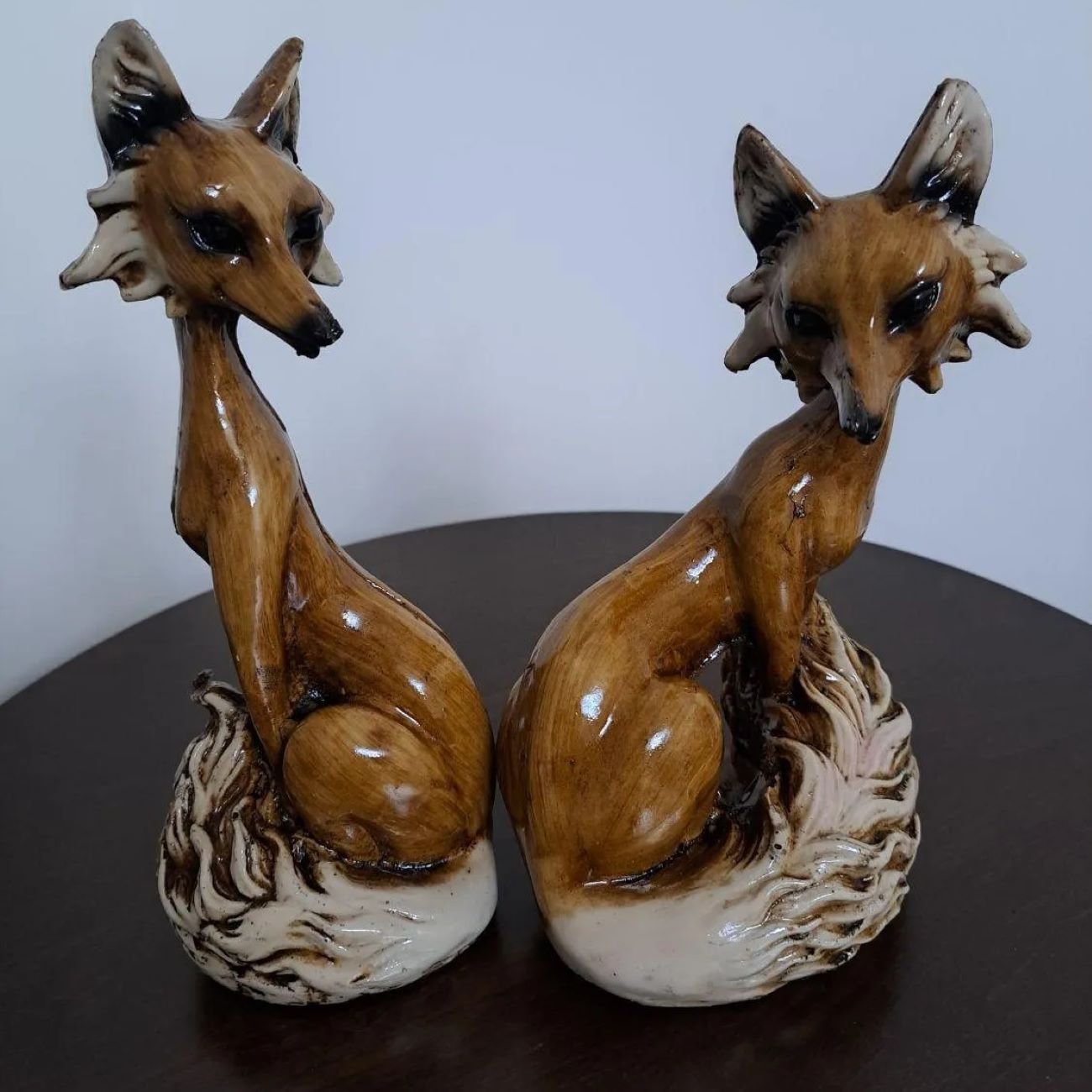 Ensemble de 2 figurines décoratives de renard – Art réaliste de créature