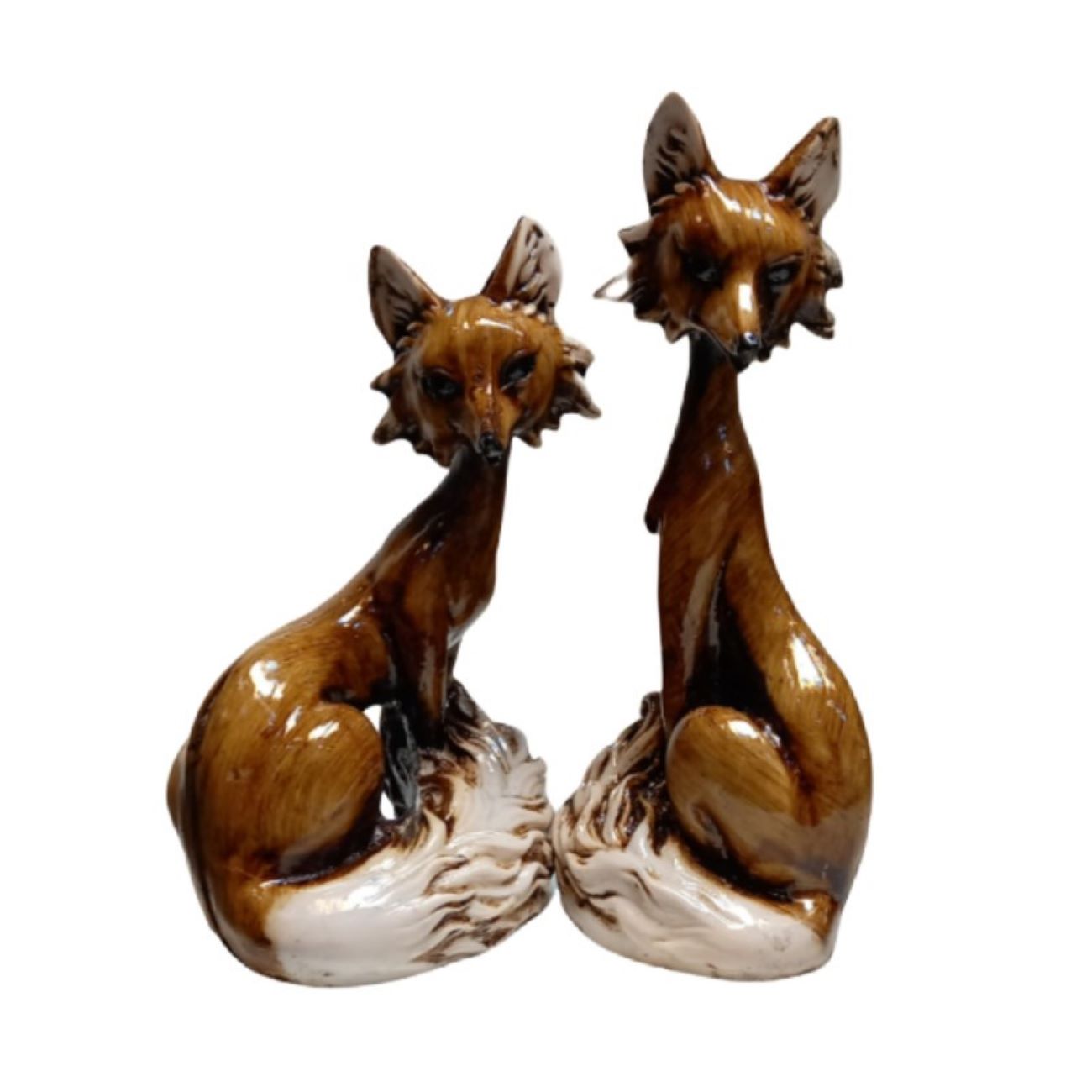Ensemble de 2 figurines décoratives de renard - Art réaliste de créature